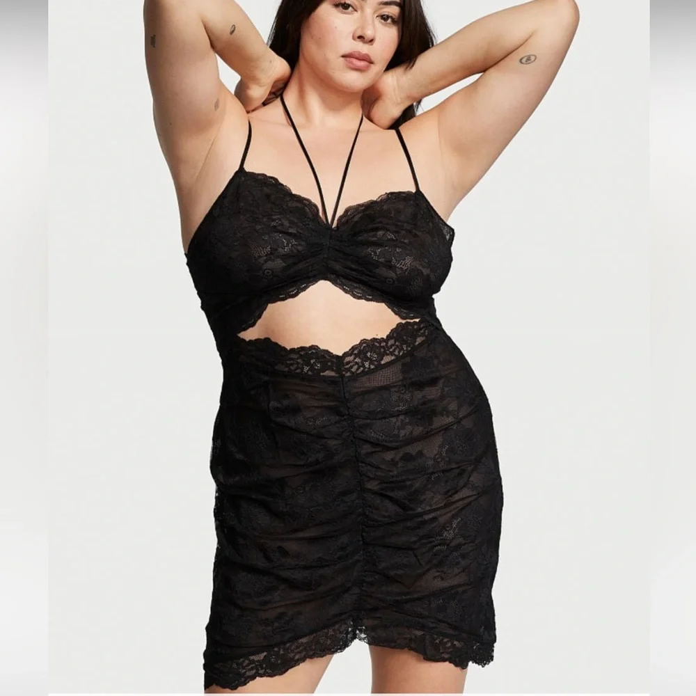 Vs Ruched Lace Slip - Picture 4 of 5